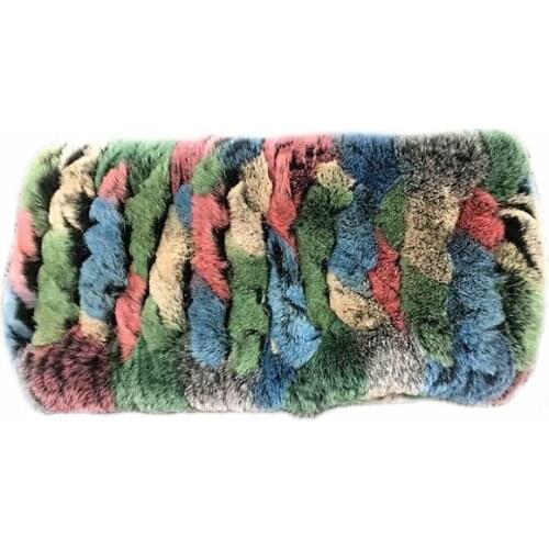 TopFurMall Multi Color Lady Fashion Autumn Winter Genuine Rex Rabbit Fur Neck Rings Women Fur Scarves Wraps LF5012