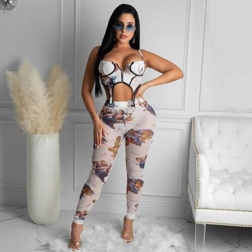 Angels Secret 2021 Sleeveless Zipper Print Leggings 2 Piece Matching Sets Spring Summer Women Sexy Tracksuit Outfits AG30760
