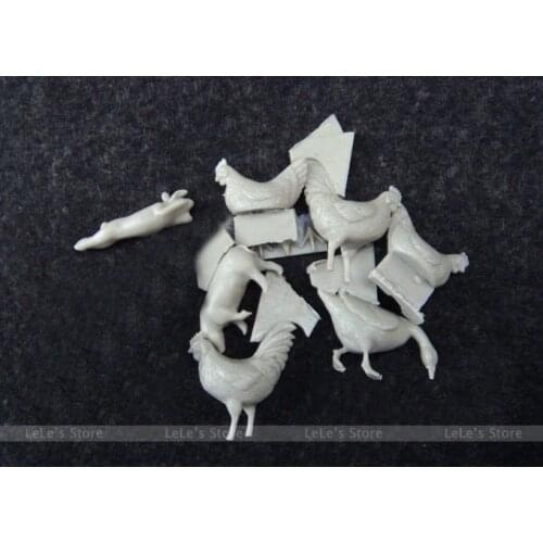 1/35 Resin Soldier Scene Accessories Chicken Duck Pig Rabbit Animal Model