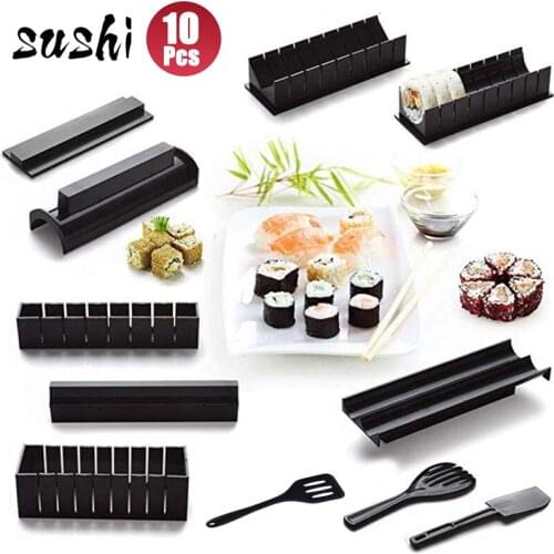 10Pcs/Set Sushi Maker Model DIY Making Sushi Tools Rice Ball Cake Roll Mold Multifunctional Kitchen Device Sets