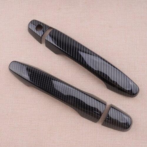4Pcs/Set ABS Car Side Door Handle Cover Trim Carbon Fiber Style Fit For Honda Civic Coupe 2012 2013 2014 2015 Accessories