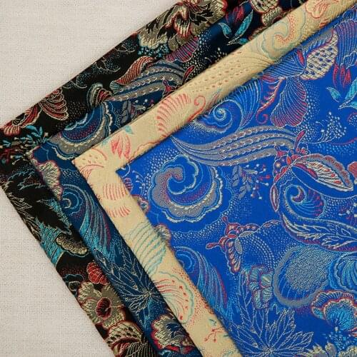 Satin-fabric brocade jacquard fabrics material for sewing cheongsam and kimono nylon fabric
