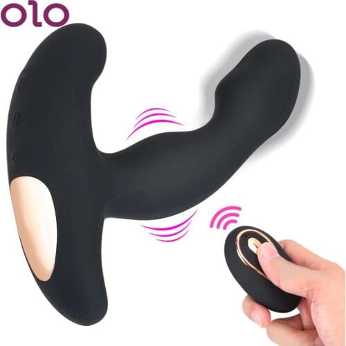 Olo USB Recharge Dildo Silicone Wireless Vibrator Prostate Stimulator Vibrator Male Prostata Massager Anal Plugs