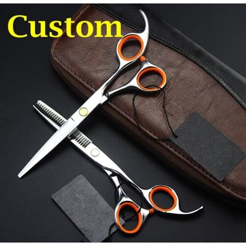 Custom classic 440c 6 & 5.5 inch cutting barber Thinning scisor cut hair scissor shears styling tools hairdressing scissors set