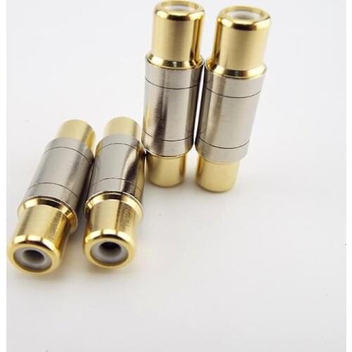 Dual RCA Connectors Female to Female Jack Socket plug Straight Adapter Gold Plated Speaker Cable Extender Electrical