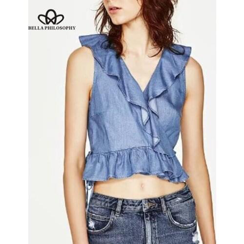 HStar 2020 The cowboy v-neck ruffles base shirt