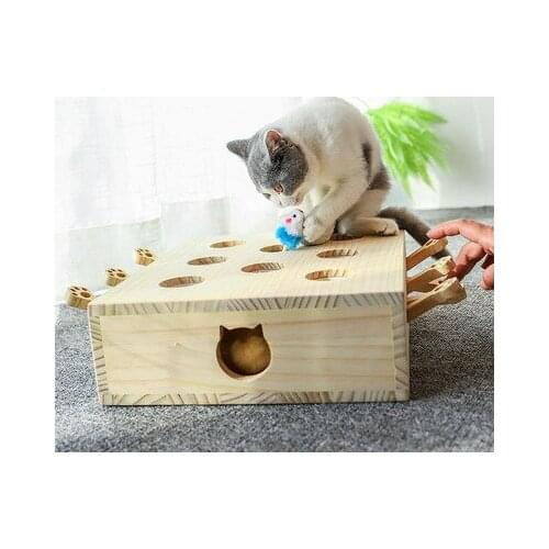 Cat Toys Hamster Game Funny Cat Toys Mouse Interactive Solid Wood Toys Funny Cat Sticks Cat Supplies Cat Toys Interactive