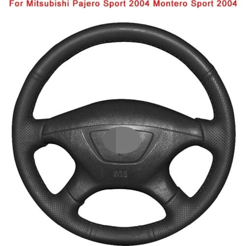 Customized Car Steering Wheel Cover For Mitsubishi Pajero Sport Montero Sport 2004 Leather Braid For Auto Steering Wheel