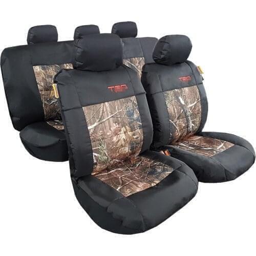 Camo Truck Seat Covers Camouflage For Cars Dogs SUV, Hunting Real Tree Full Set Auto Protector, Airbag Safe Easy Fit