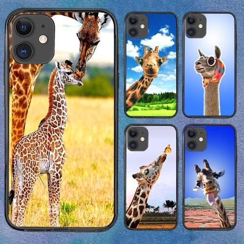 Giraffe Beautiful Happy Phone Case For iphone 12 11 6 Mini Pro XS Max X XR 7 8 Plus Soft TPU Cover 12Pro 11Pro 12Mini