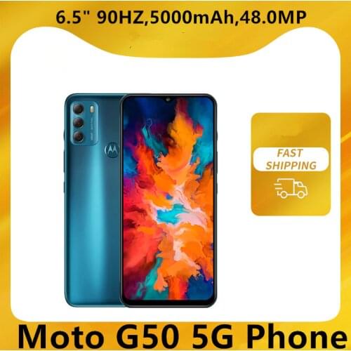 International Firmware Motorola Moto G50 5G Mobile Phone 5000mAh 6.5" 90HZ Fingerprint 48.0MP 4 Cameras Snapdragon 480 Dual Sim