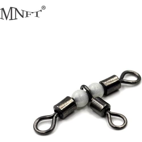 MNFT 1 Pack Triple Swivels With Glow Beads Fishing Rolling Swivels Tackle Connector Trigeminal Swivel Fishing Tackle