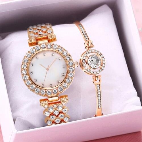 Fashion Women Bracelet Watches Set Luxury Stainless Steel Wrist Watches Gift Clock Relogio Feminino Zegarek Damski