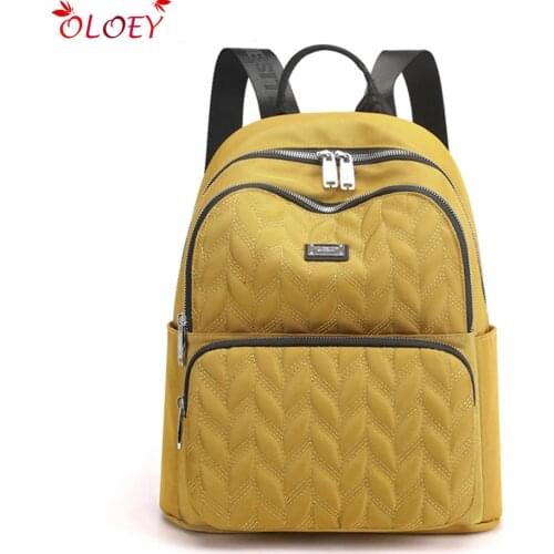 Fashion waterproof nylon womens backpack female casual back pack school bag backpack for Women Teenager girls 2021 black purple