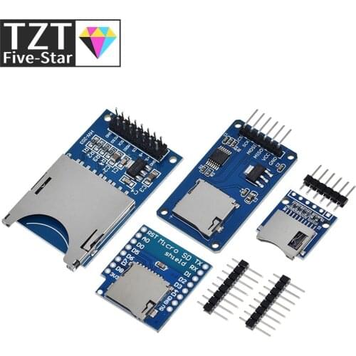 D1 Mini TF Card Module Micro SD Storage Expansion Board Mini Micro SD TF Card Memory Shield Module With Pins for Arduino ARM AVR