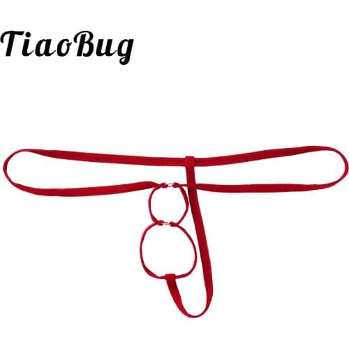 Men Erotic Sexy Lingerie Low Rise Crotchless Panties Front Open O-ring Penis Hole Thong G-Strings Sissy Gay Underwear Underpants