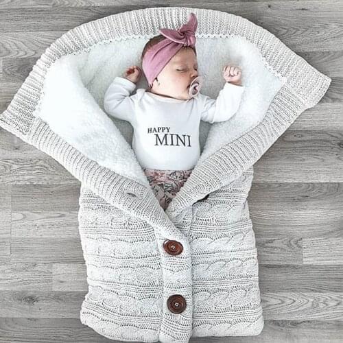 2021 New Knitted Button Thicken Wool Blanket Baby Blankets Newborn Baby Born Swaddle Blankets Bedding Baby Wrap Stuff Baby Funny