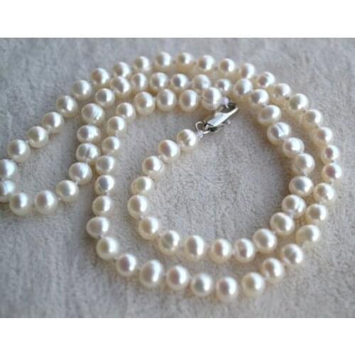 New Arrival Favorite White Pearl Necklace 5-6mm Genuine Freshwater Pearl Wedding Jewelry Handmade Fine Jewelry Lady Gift