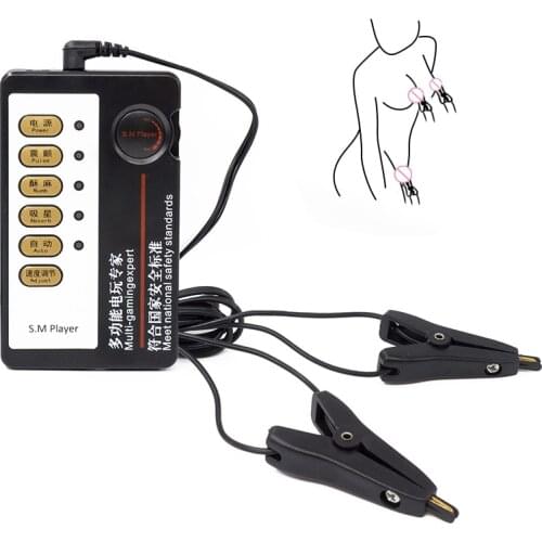 Electric Shock Nipple Clamps Breast Massager BDSM Bondage E-stim Clitoris Clips Labia ClipsNipple Stimulation Sex Toys For Women