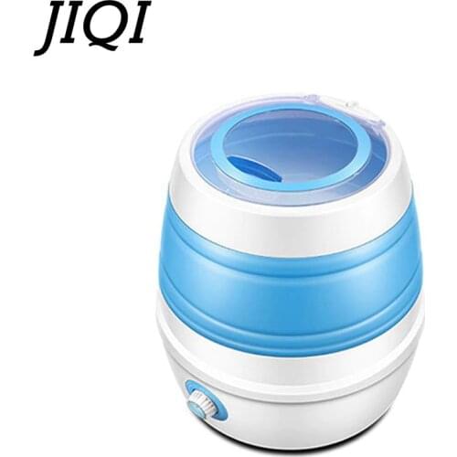 JIQI 2.6Kg Portable Folding Clothes Washing Machine Removable dehydration basket Semi-automatic Washer for Underwear Clothes