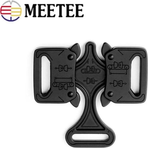 Meetee 1/2pcs 27mm Metal Double Side Insertion Quick Release Buckles Tactical Belt Webbing Buckle DIY Bags Outdoor Accessories