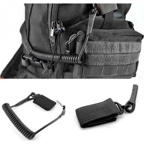 Molle Airsoft coil sling military elastic spring rope belt backpack lanyard strap bag hand shooting hunt pistol tool