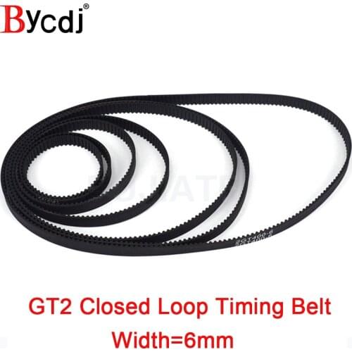 3D Printer Parts GT2 Closed Loop Timing Belt Rubber 2GT 6mm110 112 122 158 200 280 300 400 610 852 1220mm Synchronous Belts Part