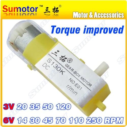 S130 DC 3V 6V miniature Electric Geared Reducer Plastic Gear box Motor reversible low rpm playmobile toys robot smart car model