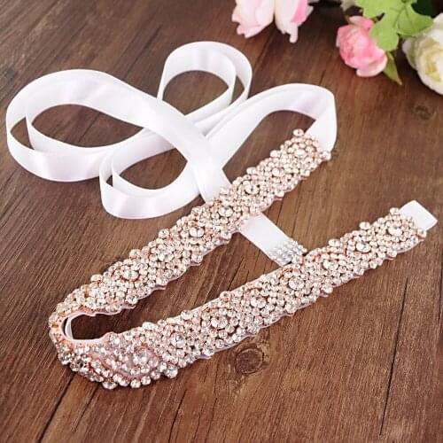 Bridal belt sash Bridesmaids Rhinestone Crystal DIY Decorative Handmade Bridal Belt Party Girdle Dinner Beaded Applique Wedding