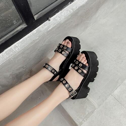 Women shoes block heels summer womens shoes 2021 Sandals punk shoes open toe heels Summer Sandals gladiator shoes women