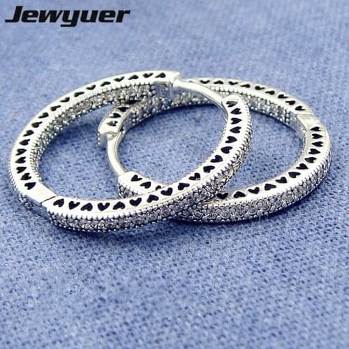 New big Hearts of Hoop Earrings 925 sterling silver earring for women wedding brinco fine silver 925 jewelry wholesale ER094-B