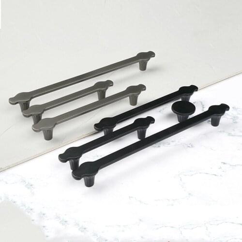 Modern Cabinet Knob and Handle Black/Gold/Gray Kitchen Pulls Zinc Alloy Drawer Knobs Cupboard Handles Furniture Hardware