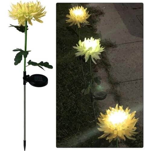 Outdoor Lighting Lawn Lights Solar Powered Chrysanthemum Lamps LED Outdoor Simulation Flower Lamp Decoration For Garden Yard