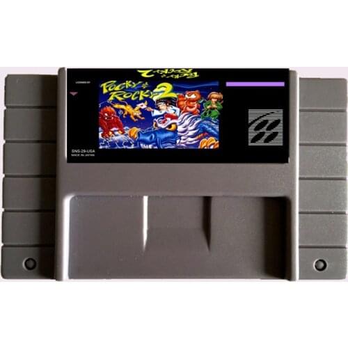 High Quality 16 Bit Pocky rocky 2 NTSC Big Gray Game Card For USA Version Game Player