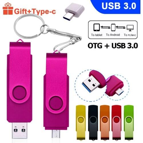 High Spped Usb 3.0 OTG USB Flash Drive 3.0 for SmartPhone/Tablet/PC 64GB 128GB 256GB Pendrive High Speed Pen Drive Type C Gift