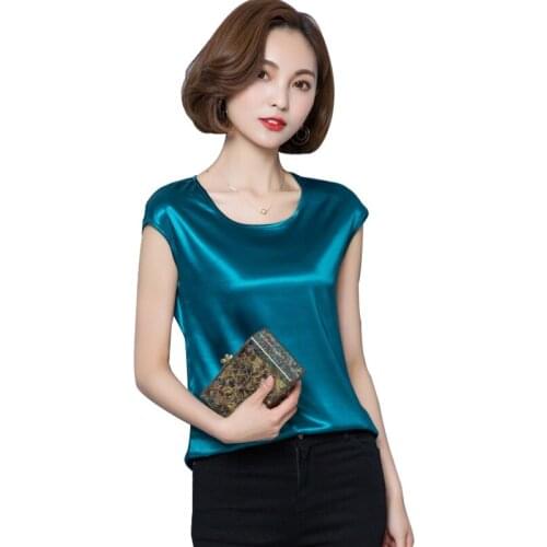 Top women Summer O Neck Chiffon Vest Sleeveless Casual Blusas Silk Patchwork T Shirt Bottom Camisole 2020 New White