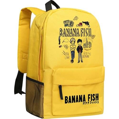 BANANA FISH Yollow Women Back Pack Ash Lynx Anime Bookbag Oxford School Bags for Teenage Girls Cute Travel Backpack Rugzak