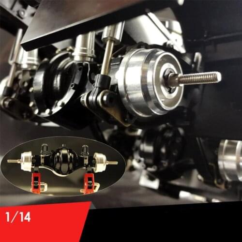 1/14 Tamiya Tractor Axle Bridge Assembly Aluminum Alloy Front Rear Axle/ Metal Unpowered Axle for 1:14 RC Trucks Upgrade Parts