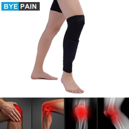 1Pcs Heath Care Protecting Leg Support Brace Pads Honeycomb Compression Calf Sleeve Protector Gear Knee Pads Crashproof Antislip