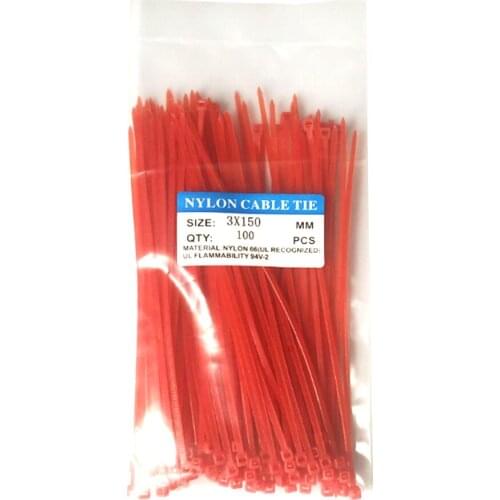 100 PCS 6 Colors 2.5mmx100mm Self-Locking Nylon Wire Cable Zip Ties Organiser Fasten Cable High Quality