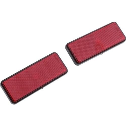 2Pcs Square Red Reflectors Universal for Motorcycles ATV Bicycle Dirt Bike