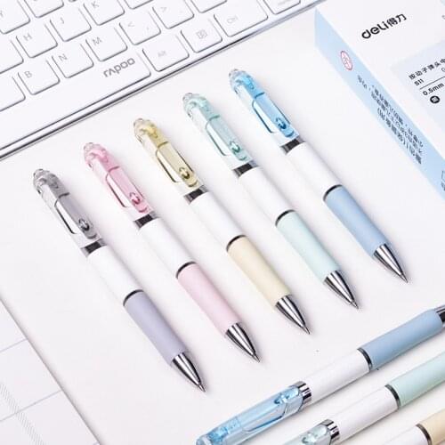 2 pcs/lot 0.5mm Press Fresh Gel Pen Signature Neutral Pen Mechanical Smooth Writing School Office Supply Promotional Gift