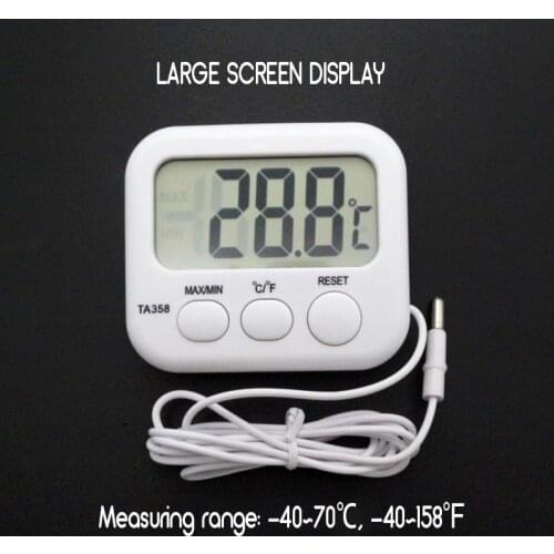 2020 Refrigerator Aquarium Kitchen Electronic LCD Max-Min Thermometer Digital Thermo Temperature Meter with Probe Sensor Cable