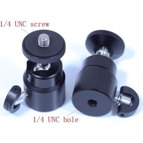 2x black Mini Ball Head with Lock for flash bracket and camera and tripod camera