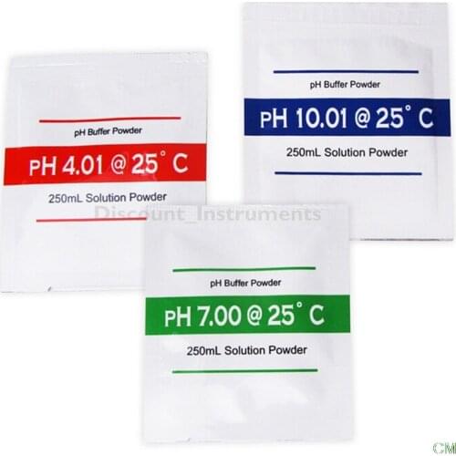 3 Bags Buffer Solution Powder for PH Test Meter Measure Calibration 4.01 7.00 10.01