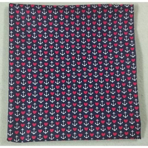 50x105cm Navy Blue Love Heart Anchor Printed Cotton Fabric Anchor Fabric Patchwork for Cloth Dress Home Decor