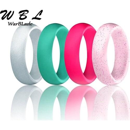 7pcs Food Grade FDA Silicone Ring 4-10 Size Hypoallergenic Crossfit Flexible Silicone Finger Ring 5.7mm For Women wedding Rings