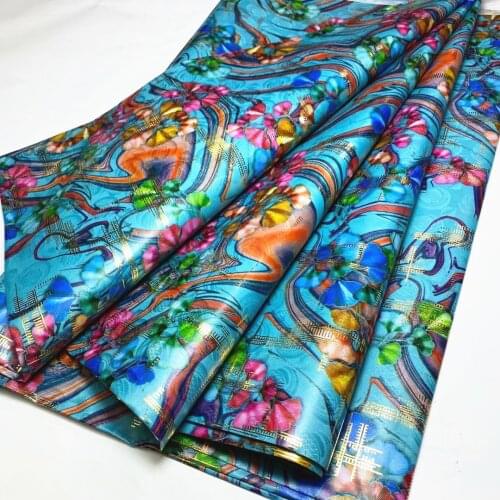 African Bazin Riche Fabric 5yards Jacquard Guinea Brocade Fabric 100%Cotton Perfume Bazin for Clothes FO703-5