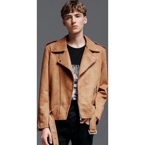 Chamois short design jackets mens 2020 spring and autumn handsome long-sleeve oblique zipper coat mens olive outerwear khaki