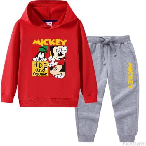 Disney Mickey Spring Autumn Children Clothing Set boys girls tracksuit Cartoon Children Clothes Set kids clothes